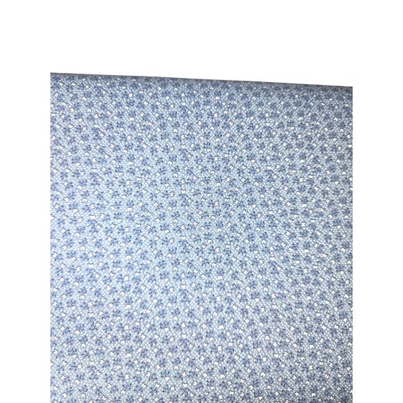Calico Blue Flower Fabric Country Print 3 Plus Yards 44" 100% Cotton - Picture 3 of 4